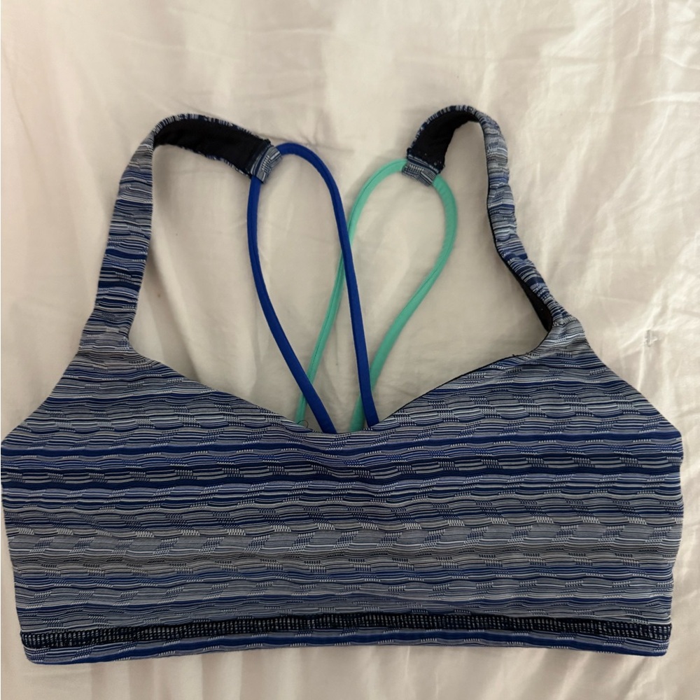 Lululemon Athletica Blue and Green Strappy Sports Bra